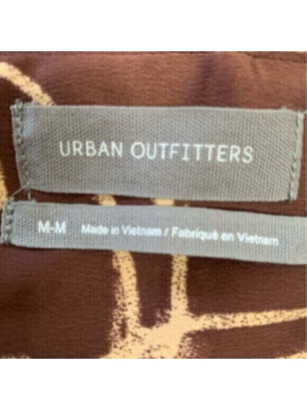 Urban Outfitters Brown & Cream Plunged Neckline Midi Dress - Picture 13 of 16